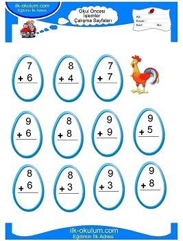 Çocuklar İçin toplam işlemi yaprak testleri 